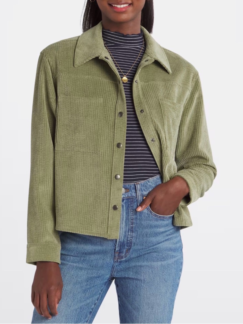 AVLN STUDIO Eva Corduroy Cropped Shacket